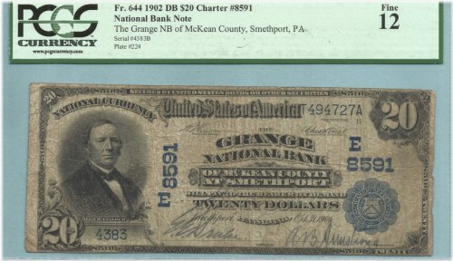 Grange NB of McKean County $20 National Currency 1902-DB