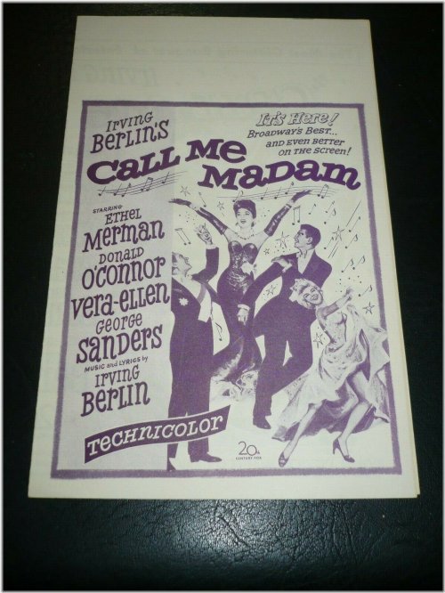 Showbiz Treasures: Call Me Madam Original Folded Herald