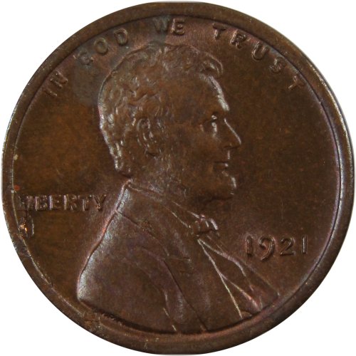 1921 Lincoln Wheat Cent Borderline Unc Obv Lamination Error