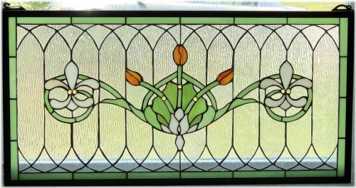 Fleur De Lis Stained Glass Window Panel