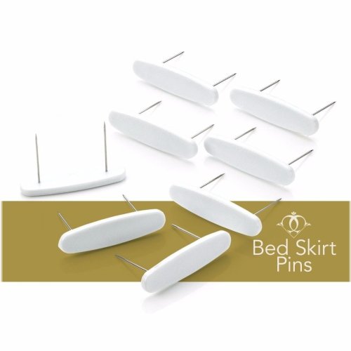 StayPut Bedskirt Fasteners - Set of 8 Plastic Head Pins for Neat and Tidy Dust Ruffles