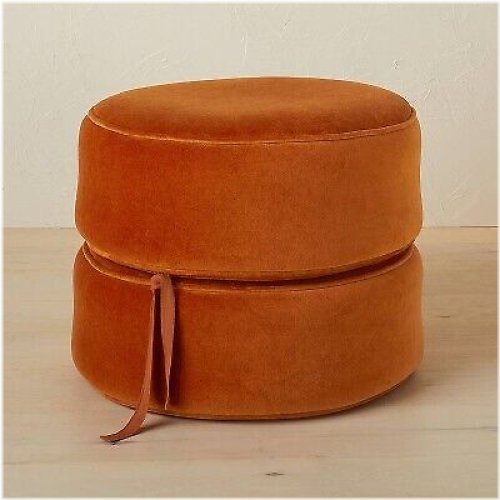 Rustic Round Opal Pouf