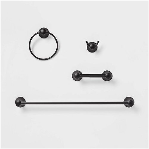 Black Casual Bath Hardware Set by Threshold