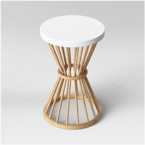 Aloysia Rattan End Table White