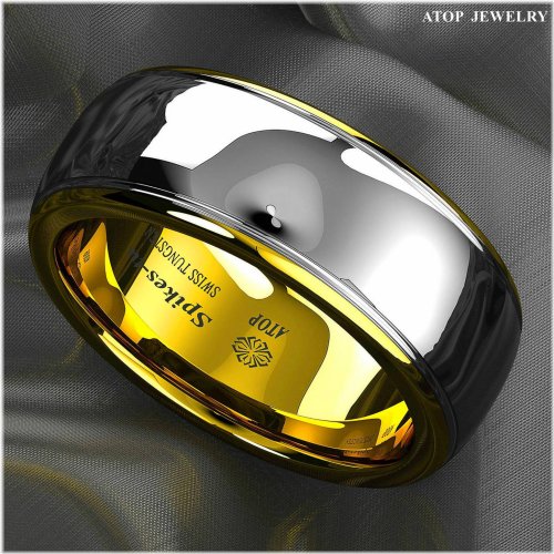 Tungsten Two-Tone Wedding Band