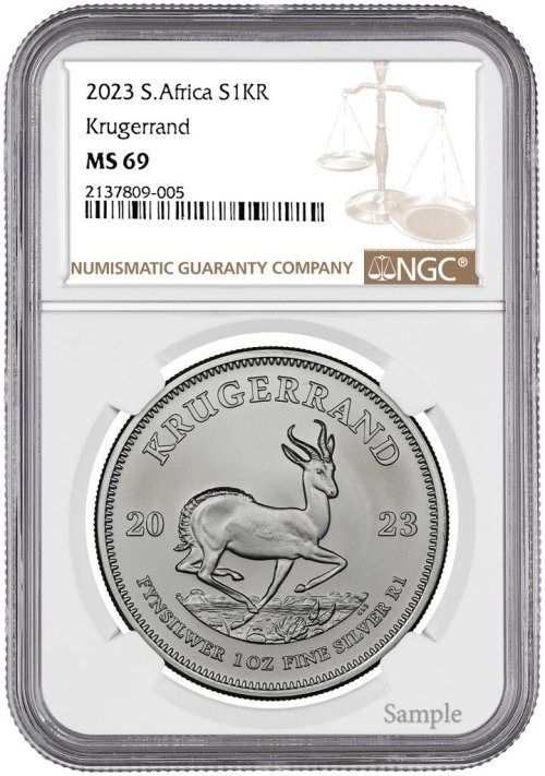 Silver Krugerrand MS69 Brown Label