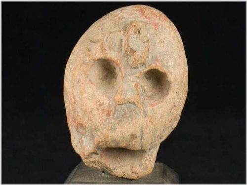 Pre-Columbian Stone Statue Head - 2 Inches