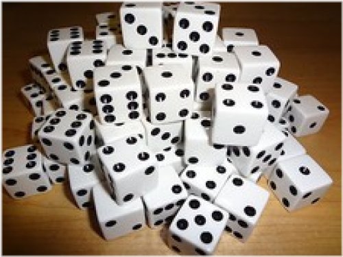 White 16mm D6 Dice Set