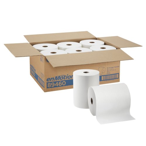 EnMotion White Paper Towel Rolls - 10" x 800', 1 Ply (Pack of 6)