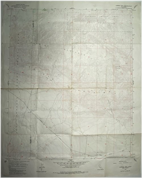 Carrizo Mtn Quadrangle - Southern California • 1957 Geological Topographic Map