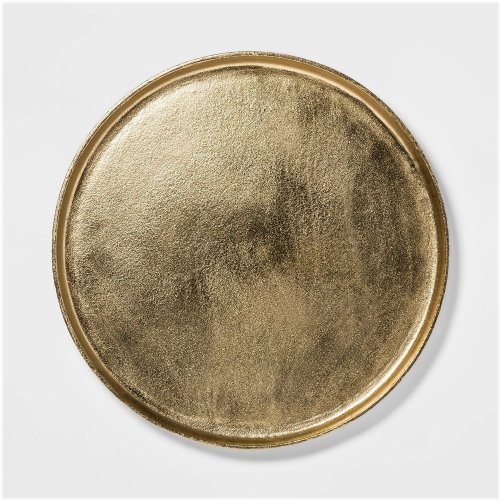 Golden Round Aluminum Tray by Threshold