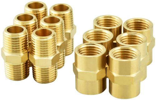 Brass Threaded Pipe Connectors Set