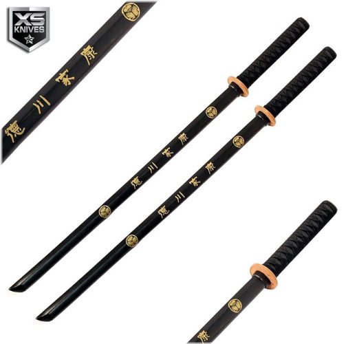 Black Bokken Kendo Practice Sword Set