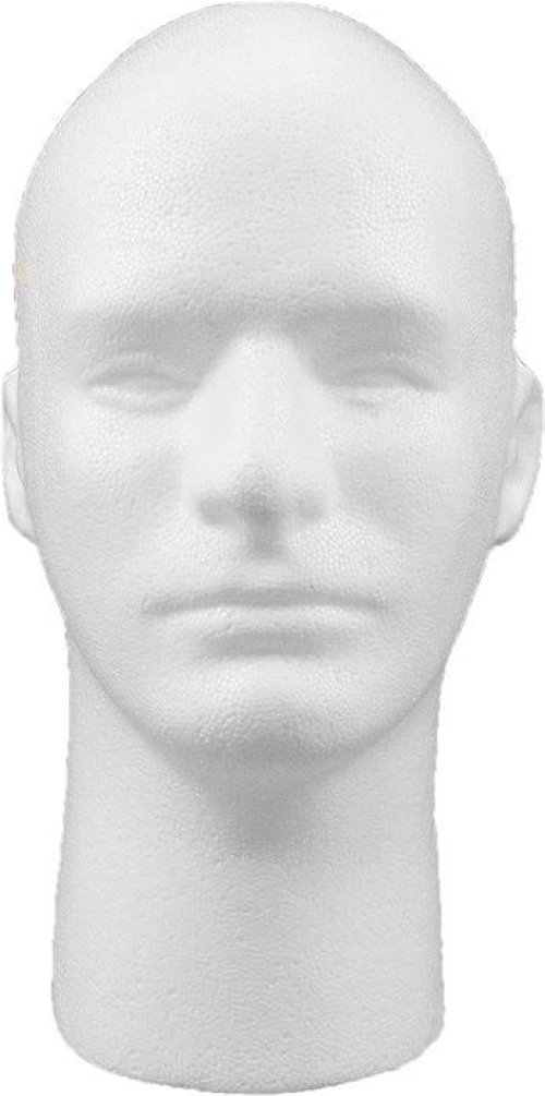 Classic Male Face Styrofoam Mannequin for Hair and Makeup Display