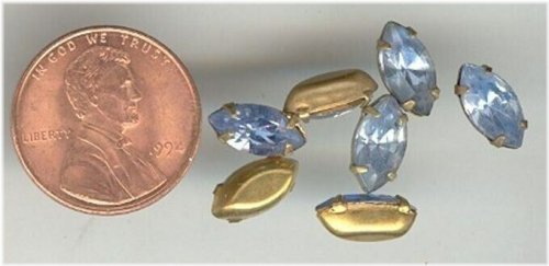 Sapphire Navette Rhinestone Cabochons