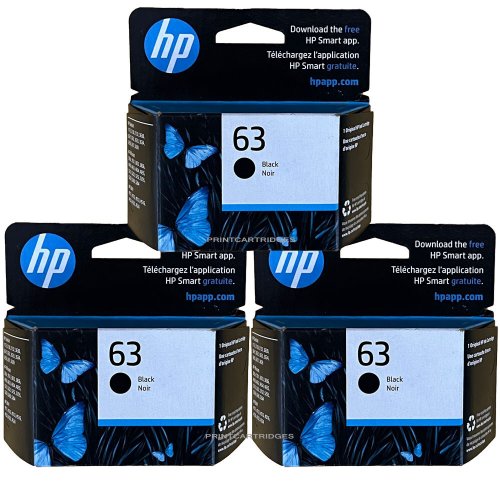 Triple Black HP 63 Genuine Ink Cartridges