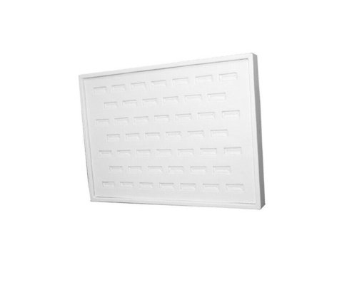 Ring Tray Display in White Faux Leather Finish