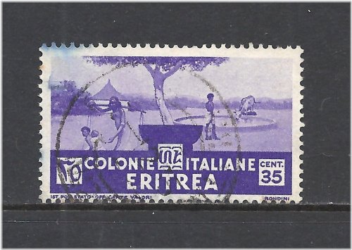 Purple Pastoral Scene - Eritrean Stamp