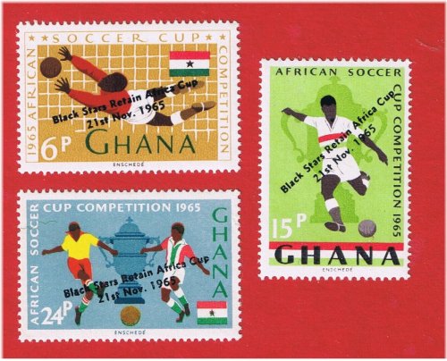 Ghana's Soccer Overprints Stamp Set