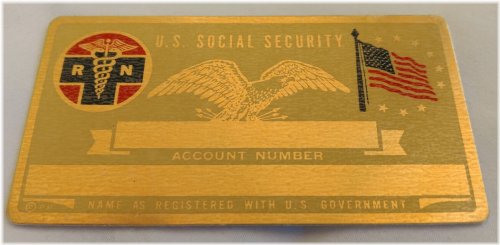 Vintage Social Security Metal Card Tag by Perma Products