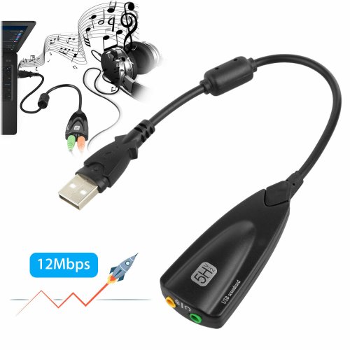 7.1 Surround Sound Adapter - USB to 3.5mm Audio Jack