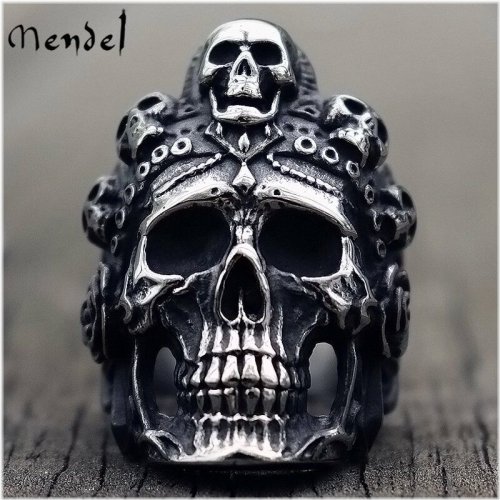 Silver Skull Ring for Men by MENDEL