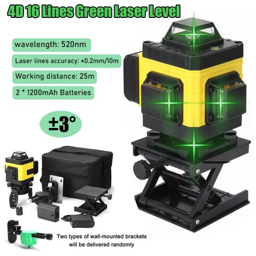 Green 4D Precision Laser Level for Accurate Cross-Line Measurements