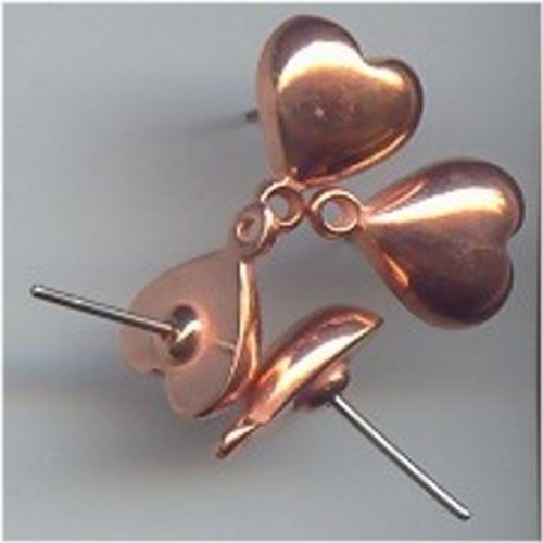 Copper Coated Heart Stud Earrings from 1997