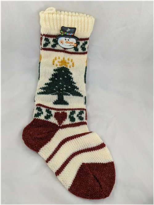 Festive Evergreen Knit Stocking