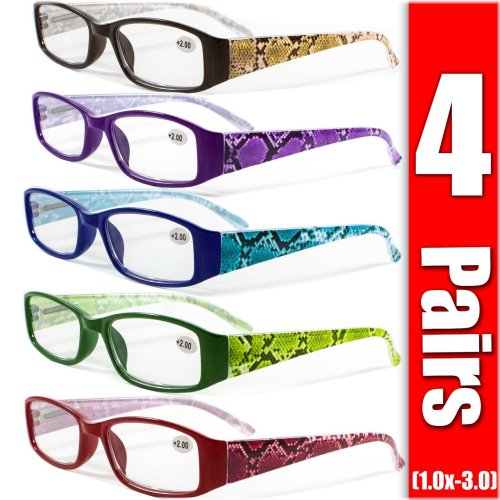 Spring Hinge Rectangular Reader Glasses Set