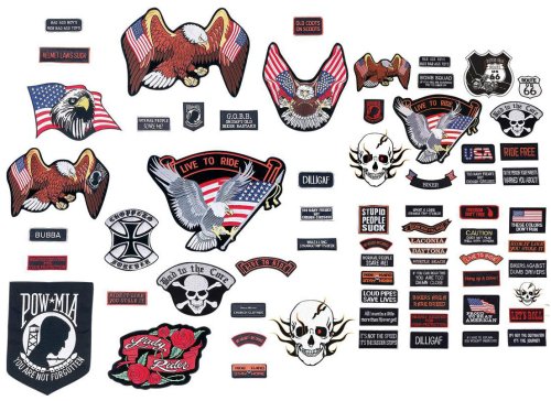 USA Rider Badge Collection - Set of 20 Embroidered Patches for Motorcycle Enthusiasts