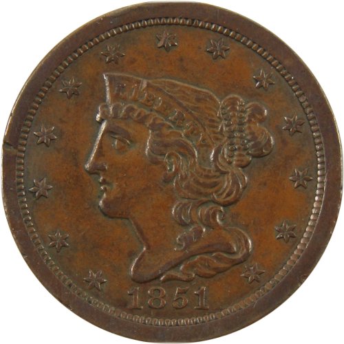 Copper Braided Hair Half Cent (1851)