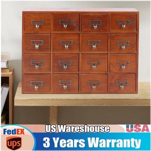 Vintage Library Card Catalog Cabinet