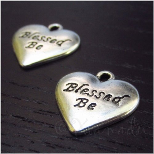 Antiqued Silver Heart Charms - Set of 5, 10, or 20