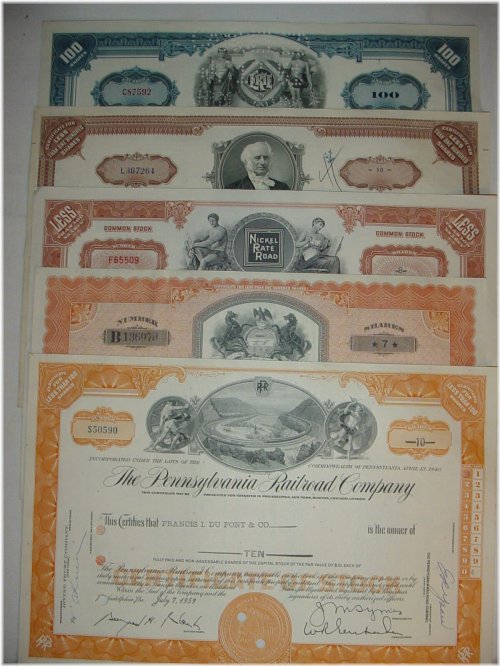 Railroad Stock Certificate Variety Pack