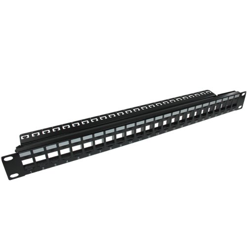 Keystone Jack Patch Panel - 24 Port Rack Mount Plate