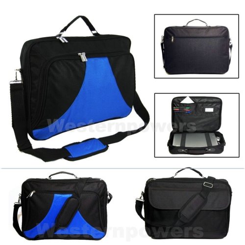 Blue Black Laptop Messenger Briefcase for 18-18.4 Inch Devices