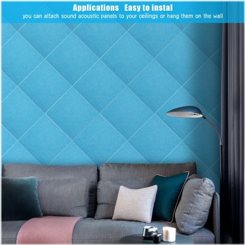 SilentSpace Acoustic Panels - High Density Sound Absorbing Wall Tiles (Pack of 12)