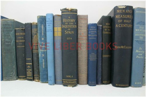 Blue Treasures: Vintage Hardcover Collection of Rare Antique Books