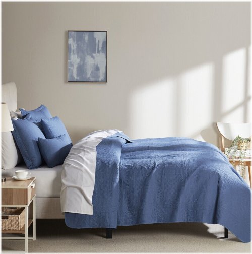 Grid Weave 5-Piece Bedspread Set - Ultra Soft and Lightweight