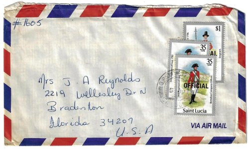 St Lucia 1970 Postal Set to US Cover