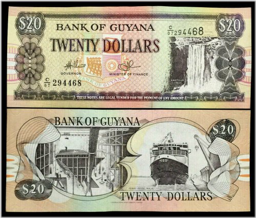 Guyana 20 Dollars Banknote - Year 2016