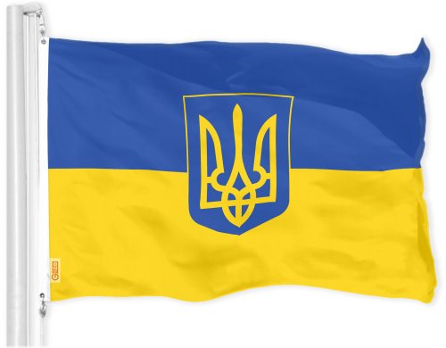 Ukrainian Coat of Arms Flag - 3x5FT Printed Polyester