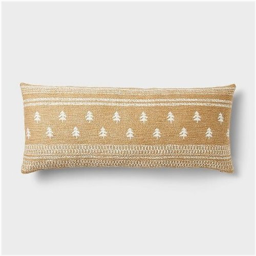 Cozy Camel Woven Tree Lumbar Pillow