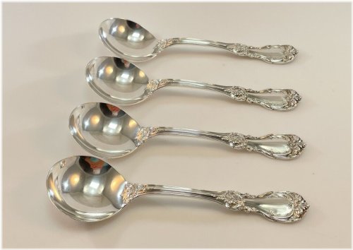 Elegant Silver Soup Spoons - Set of 4