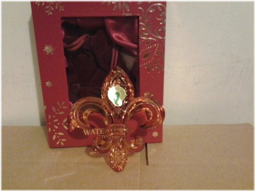 Amber Fleur De Lys Crystal Ornament