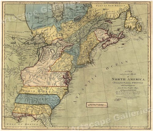 Colonial North America Map - 1771, 16x20