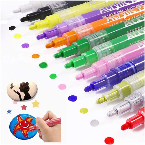 Chalkflow Pen Set - 12 Liquid Chalk Markers with Dual Tip Sizes and Labels