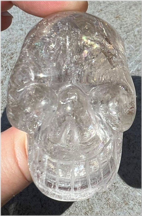 Rainbow Spirit Smoky Quartz Skull