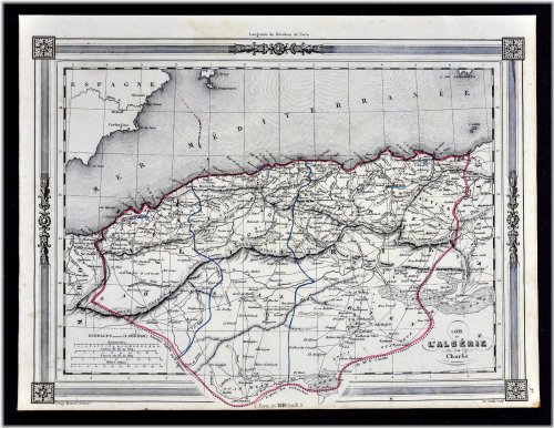 1846 Bocage Map of French Algeria and North Africa